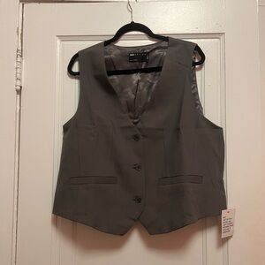 Gray Button-Up Vest